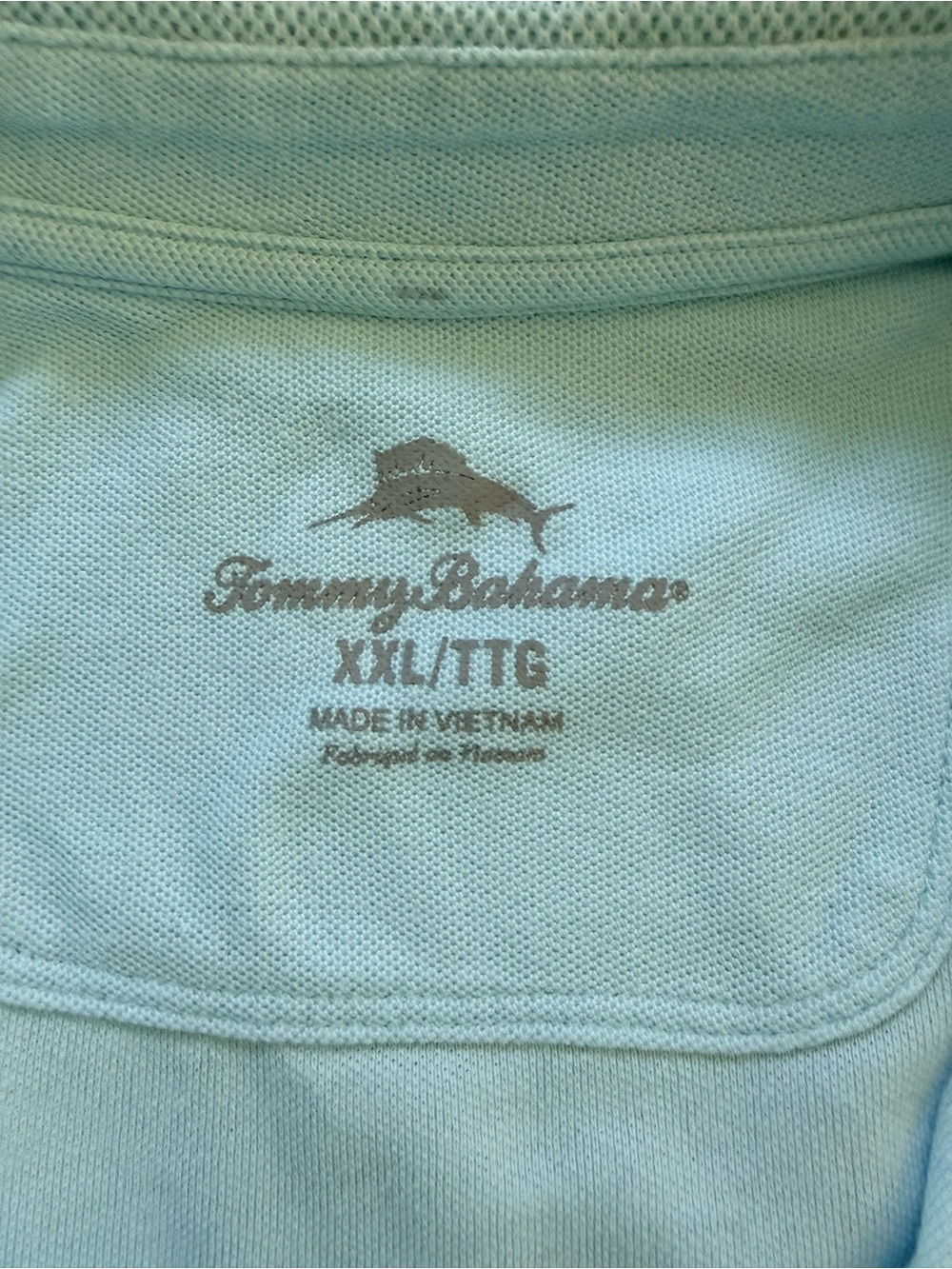 Tommy Bahama Mint Aqua Polo with Coral Logo - Picture 2 of 4